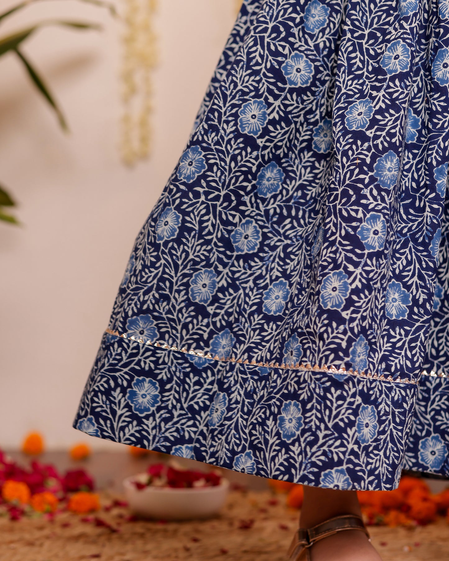 Twirl Time with Cotton Angrakha Dress for Girls - Blue | Yellow | Orange
