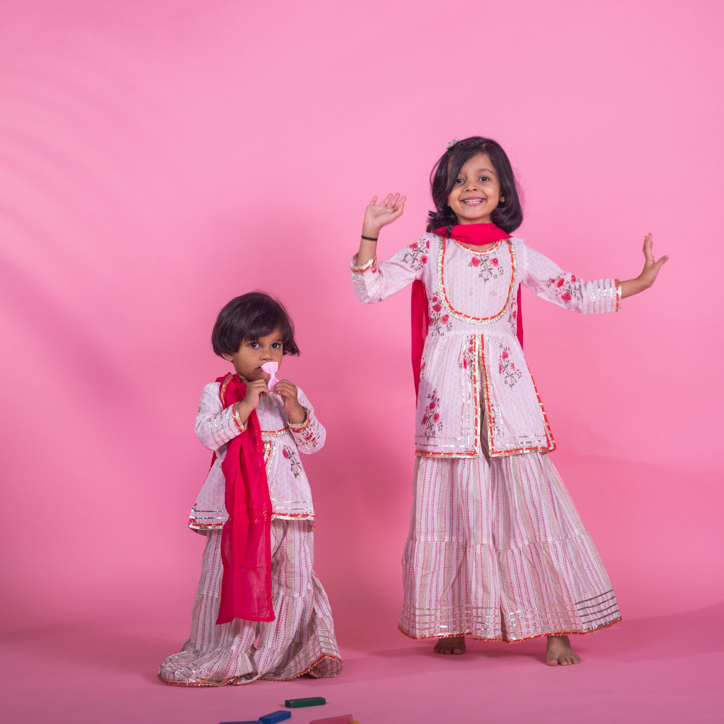 Girls Front-Cut Angrakha Style with Gherdaar Sharara