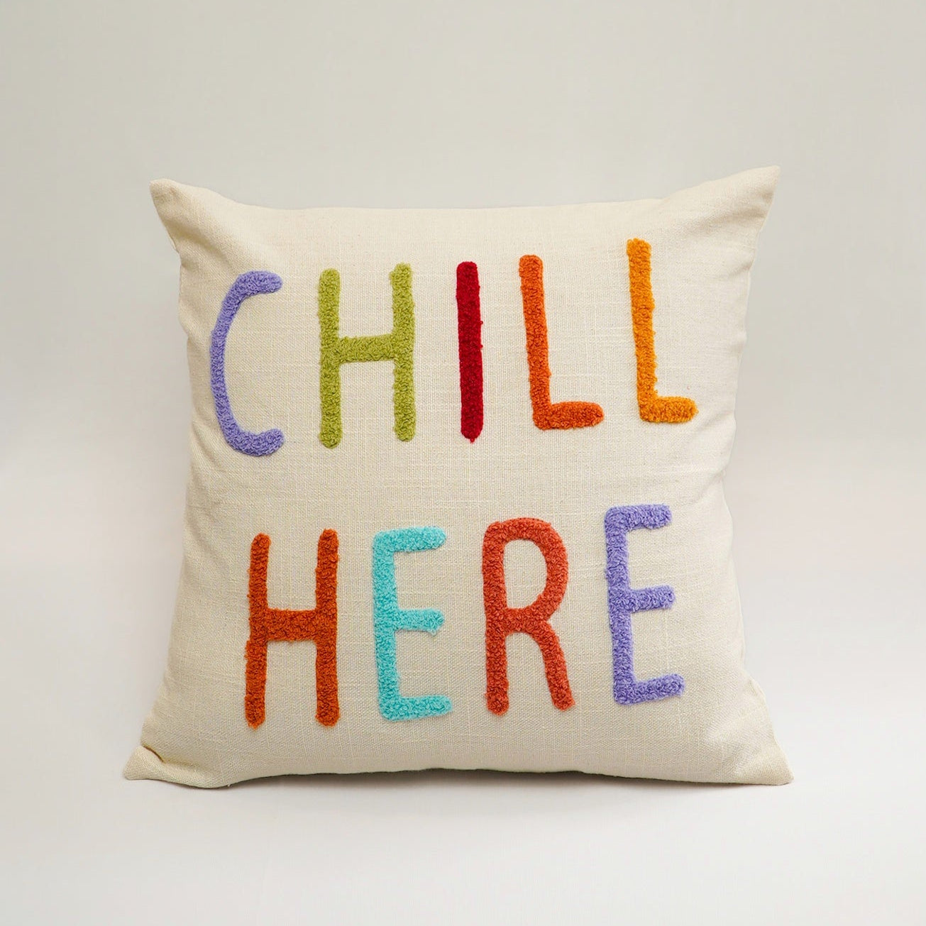 Chill Here – Casual Embroidered Cushion Cover