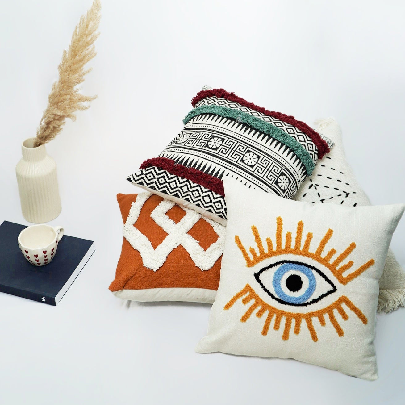GeoStitch – Print with Embroidery Cushion Cover