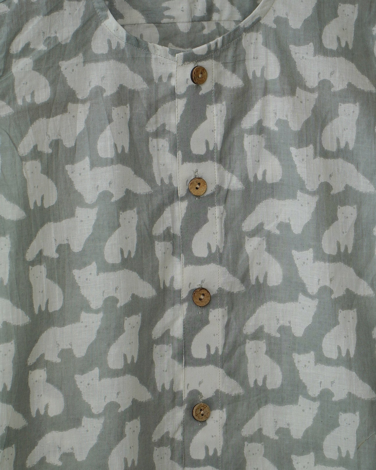 Snowtail – Grey & White Fox Print Boys' Shirt
