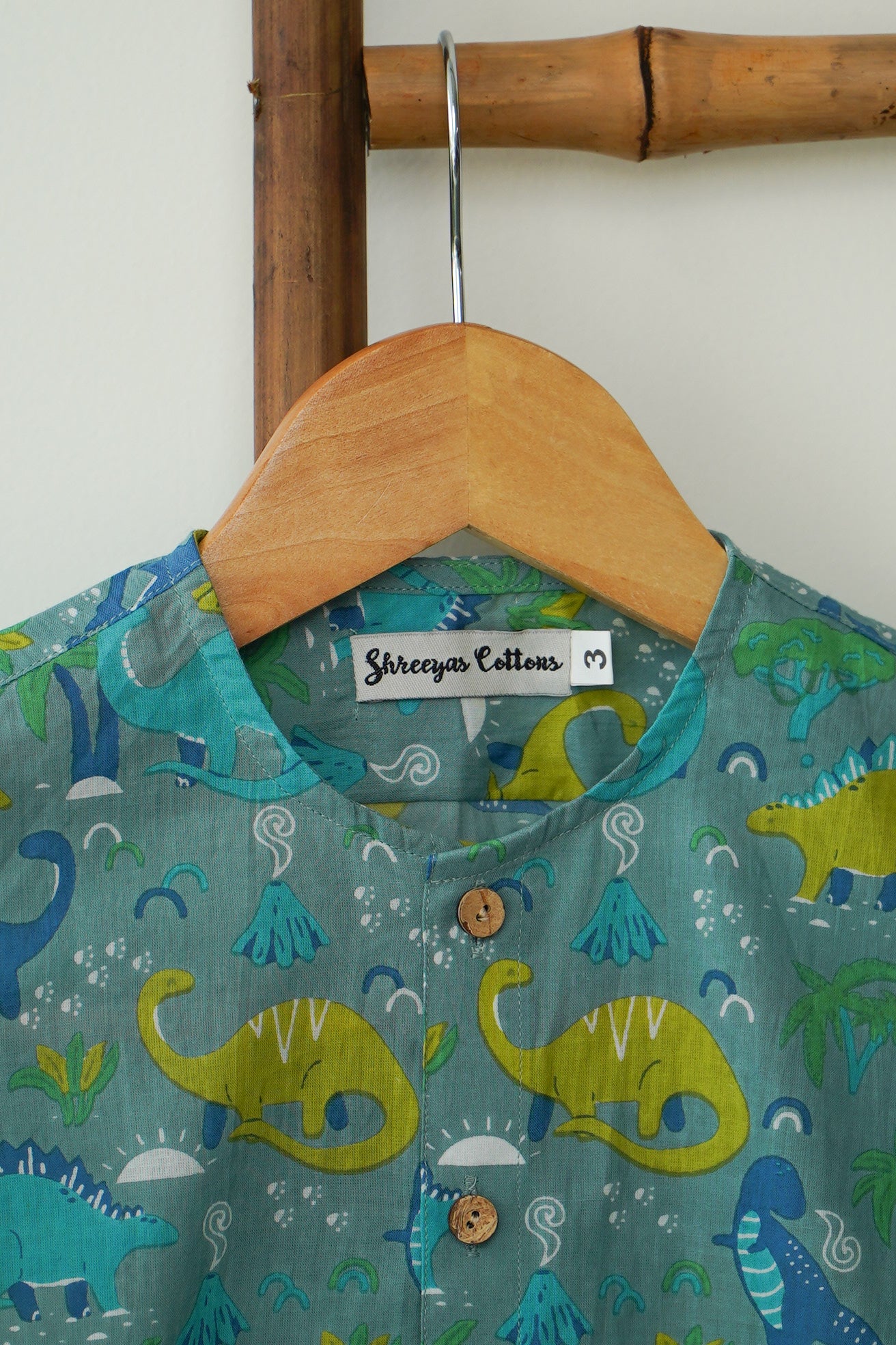 Dino Drift – Boys Aqua Shirt