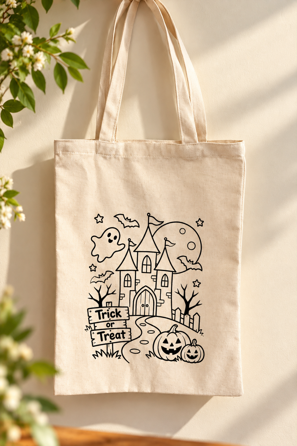 Halloween Pre-Marked Canvas Bags - Pack of 6