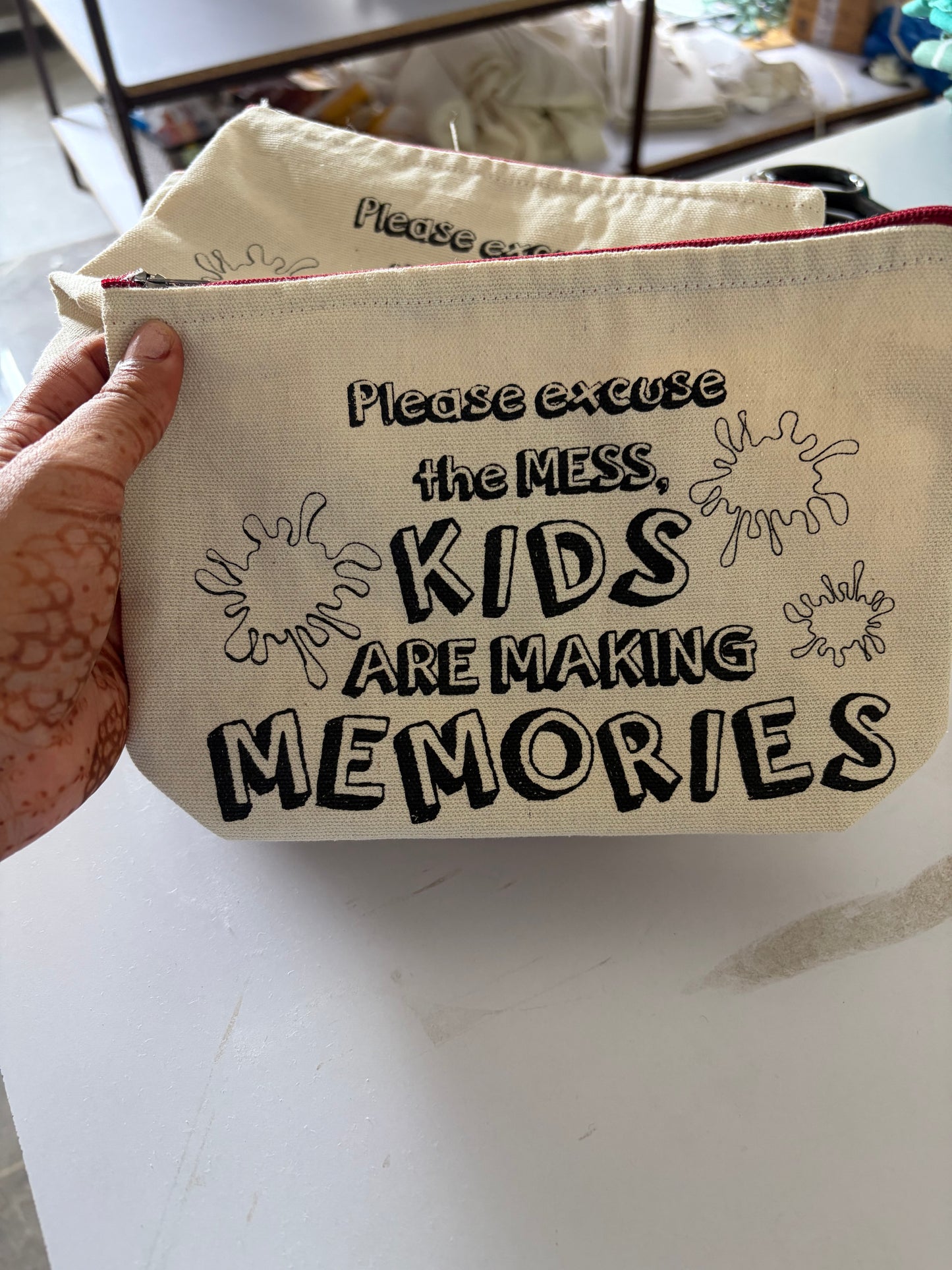 Eco-Friendly Natural Cotton Canvas Stationery Pouch - Pack of 20