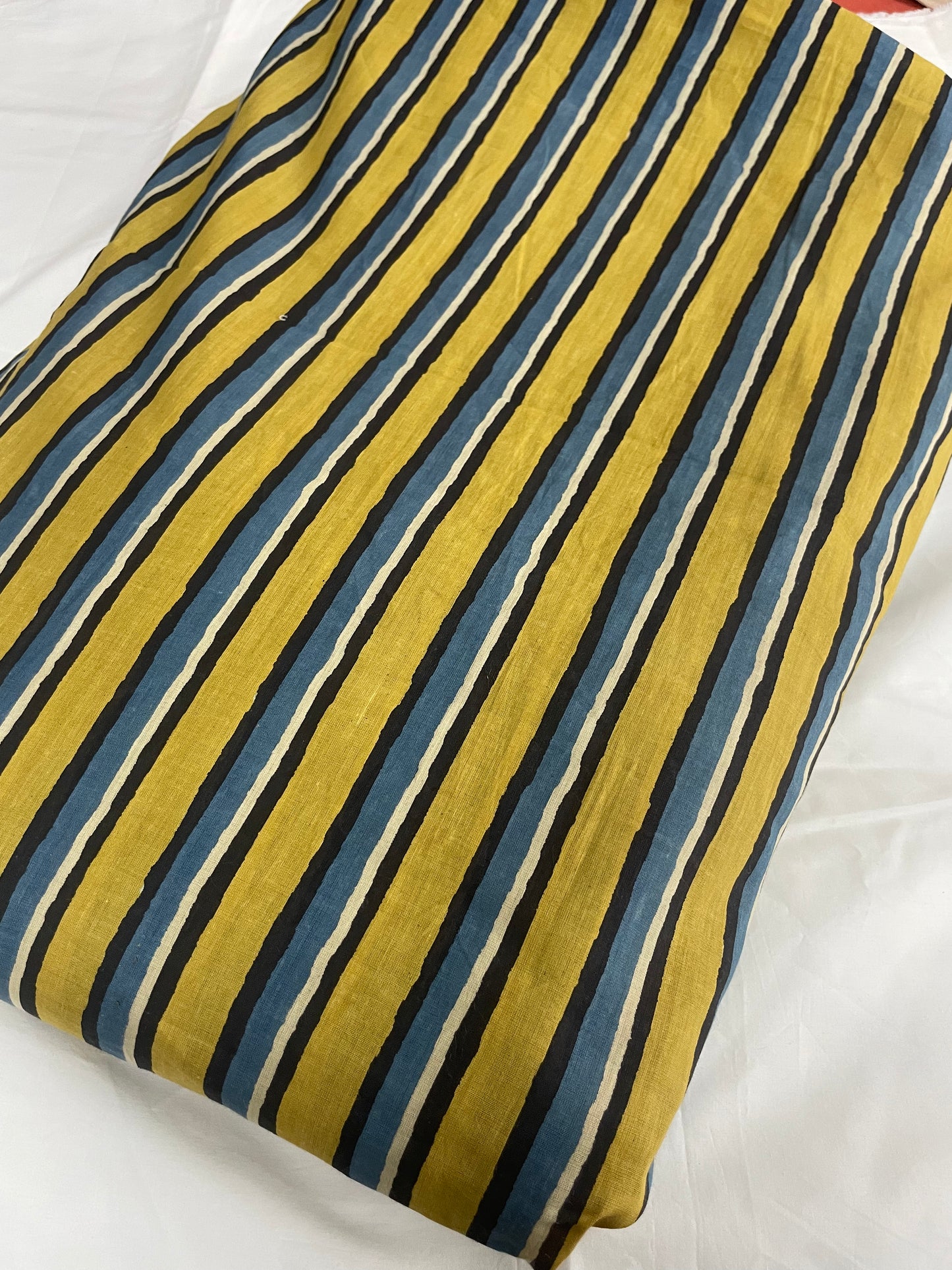 Bold Yellow Stripe Cotton Fabric