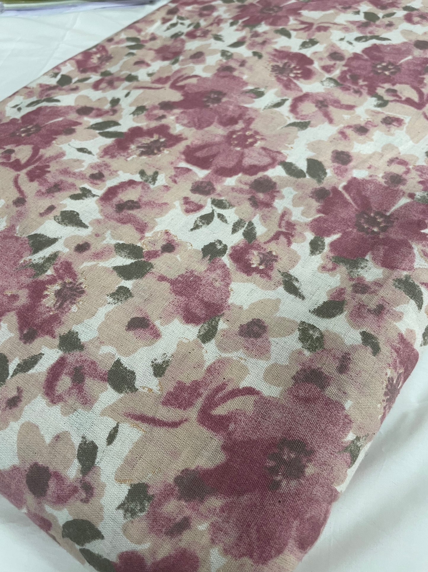 Pastel Pink Floral Cotton Flex