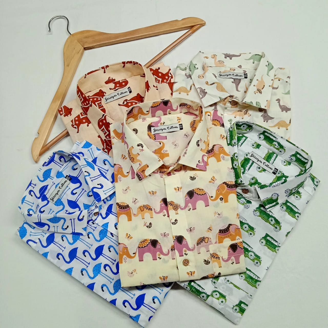 100% Cotton Dinosaur Print Half Sleeves Shirts for Men & Boys | Father-Son Combo
