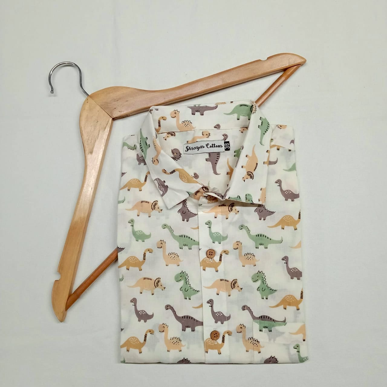 100% Cotton Dinosaur Print Half Sleeves Shirts for Men & Boys | Father-Son Combo