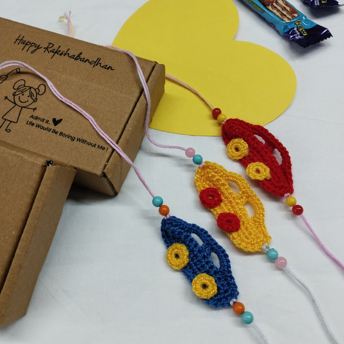 Handmade Crochet Cute Car Rakhi