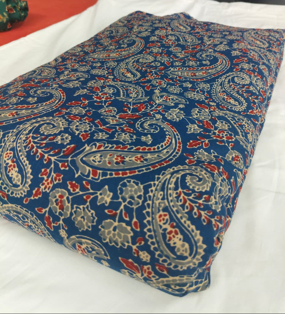 Boys Dark Blue Paisley print Kurta with Pyzama (Size 0 to 12years)