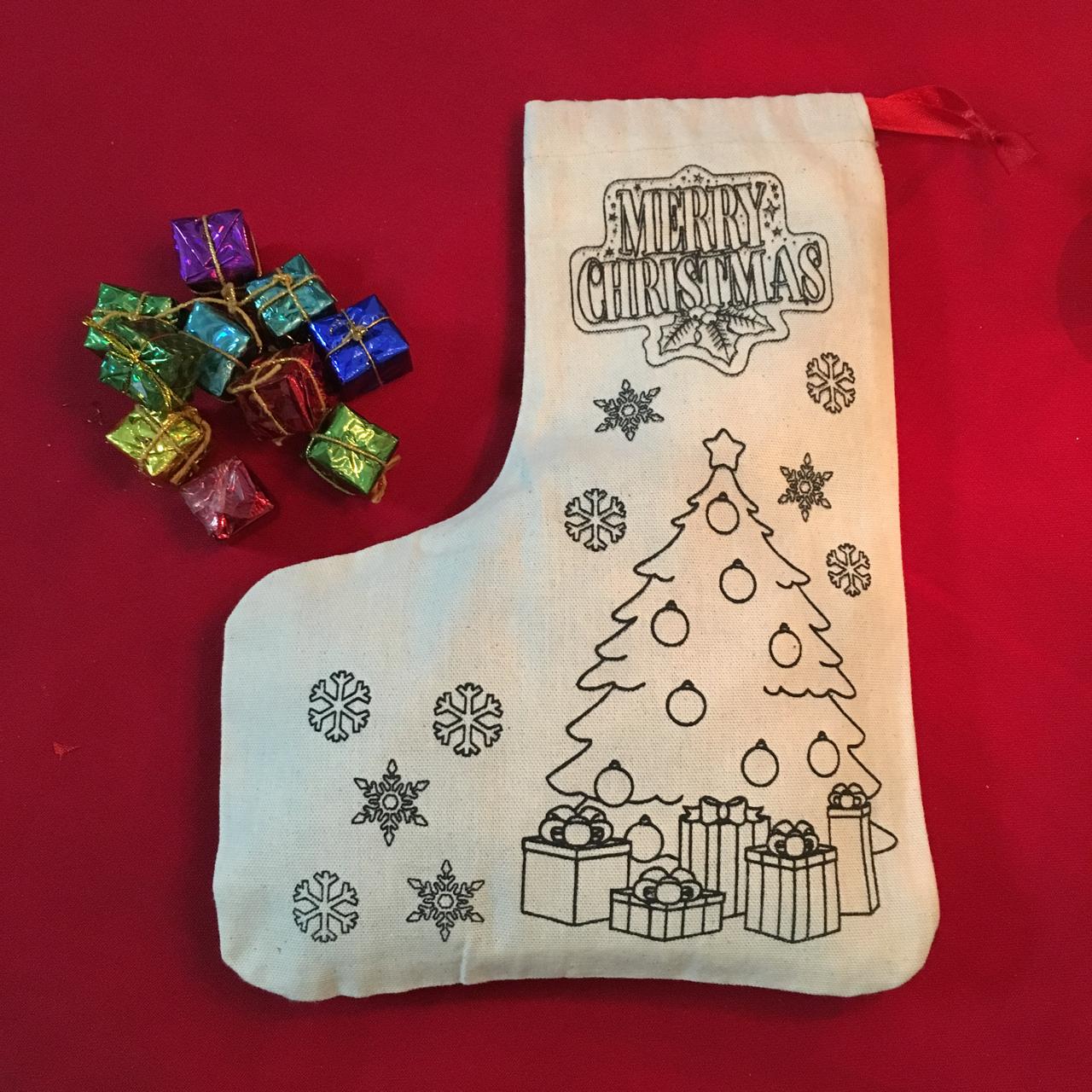 Eco-Friendly Cotton Canvas Stocking – Ready to Paint - Pack of 2/10/30
