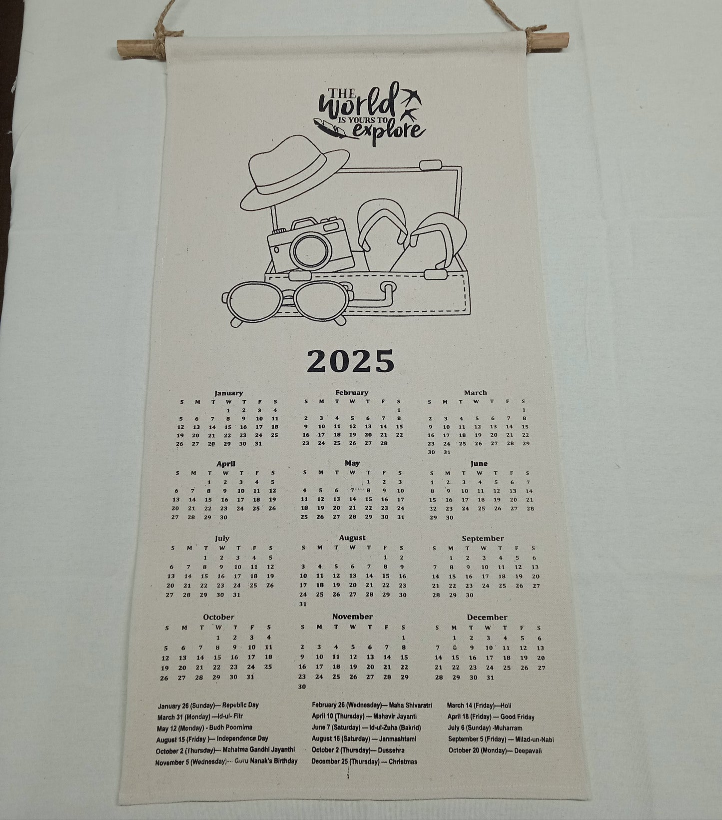 Eco-friendly Ready-to-Paint Canvas Calendars