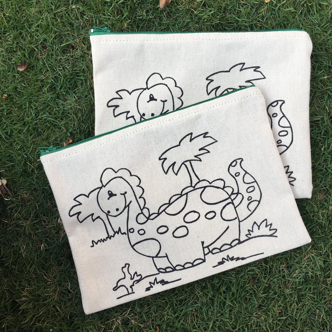 Cotton Canvas Zipper Pouches Pre-marked - ASSORTED PRINTS - Pack of 6/12