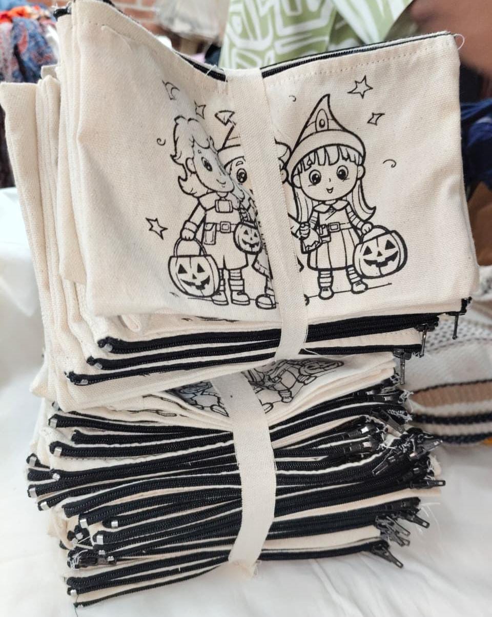 Halloween Pre-marked Canvas Pouches - pack of 12/30