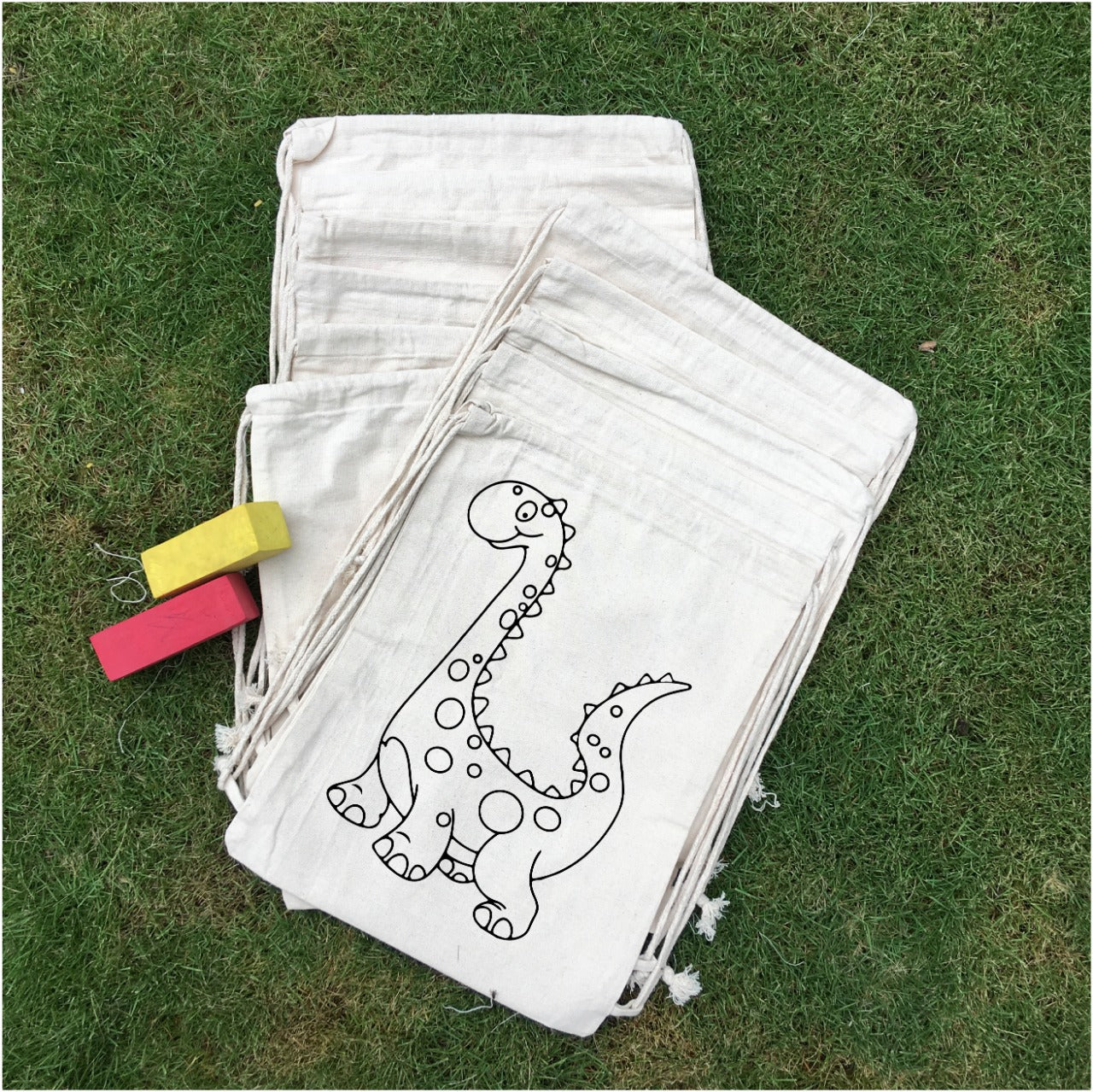 Eco-Friendly Natural Cotton Canvas DIY Backpacks : Sustainable, Stylish, and Versatile - Unicorn/Superhero/Dinosaur/Space - Pack of 12