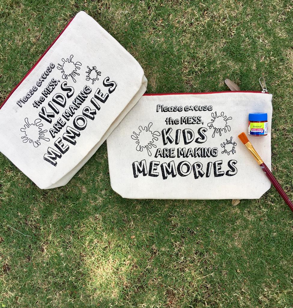 Eco-Friendly Natural Cotton Canvas Stationery Pouch - Pack of 20