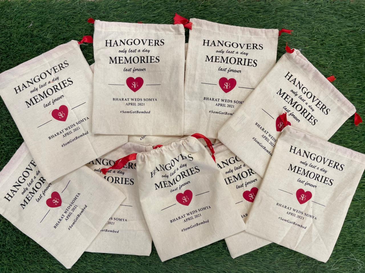 Shreeya's Hangover Cotton Packaging Bags - pack of 20