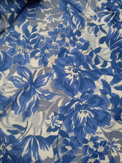Floral Blue Cotton Flex