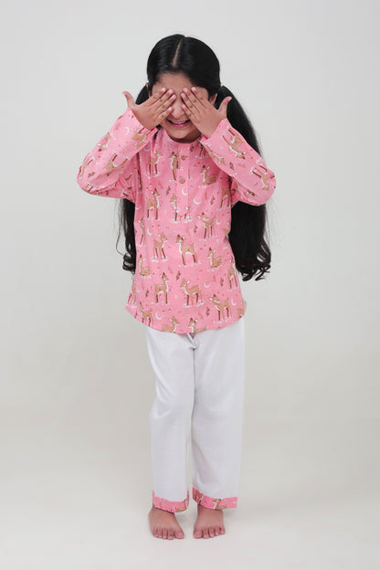 Shreeyas Cottons 100% Cotton Kids Nightwear | Baby Fawn Print