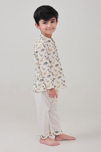 Shreeyas Cottons 100% Cotton Kids Nightwear | Dino all over