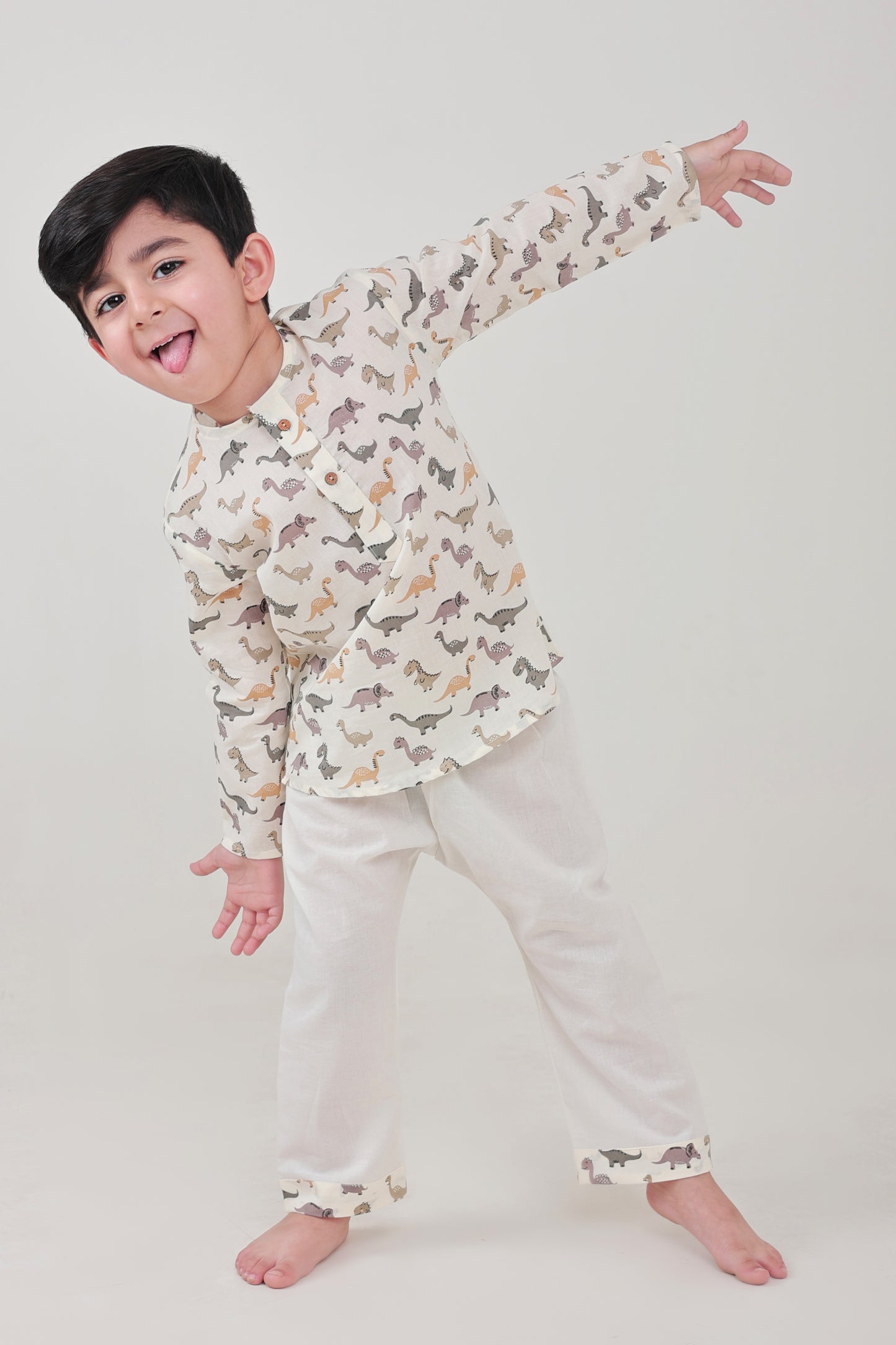 Shreeyas Cottons 100% Cotton Kids Nightwear | Dino all over