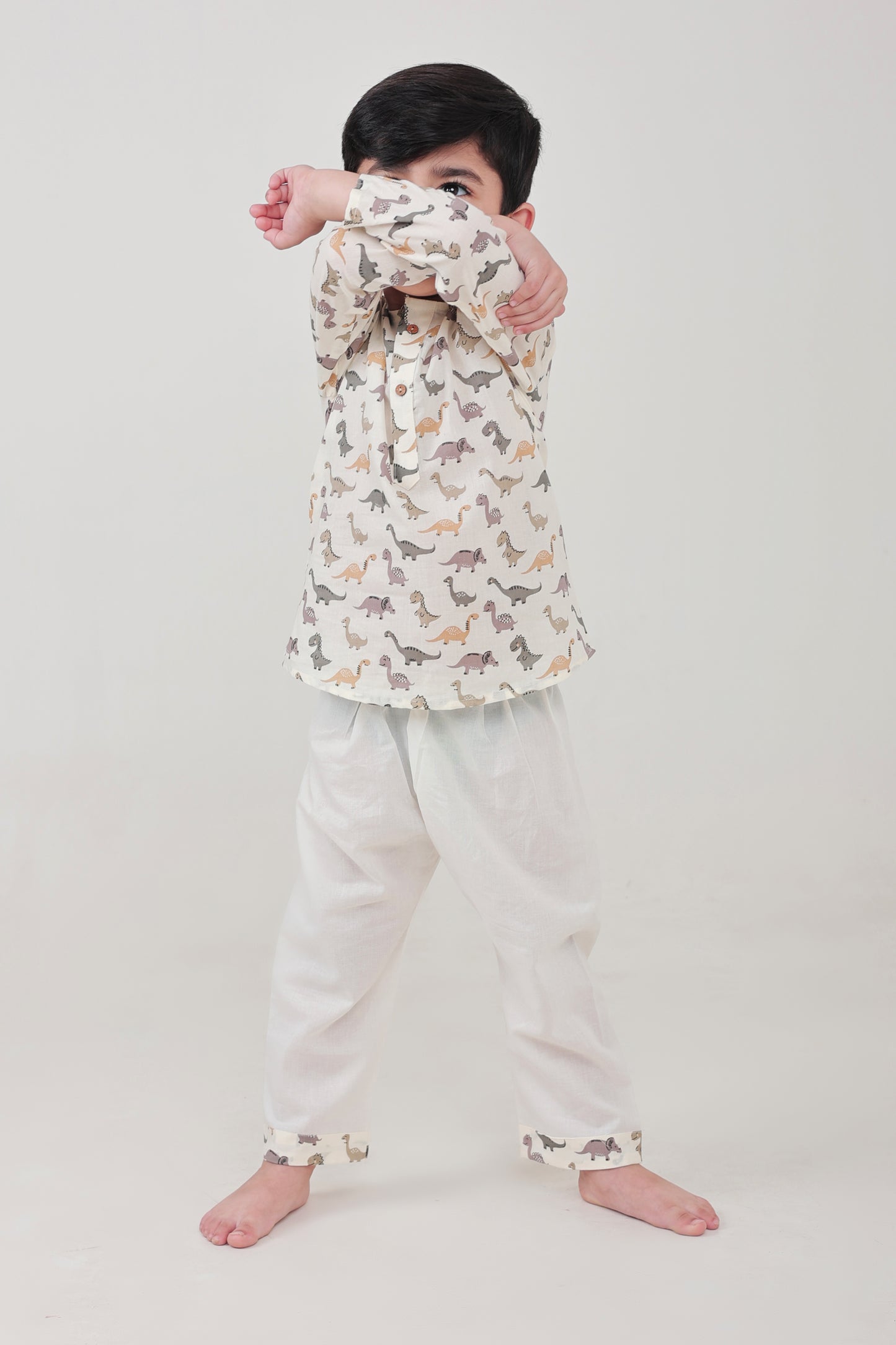 Shreeyas Cottons 100% Cotton Kids Nightwear | Dino all over