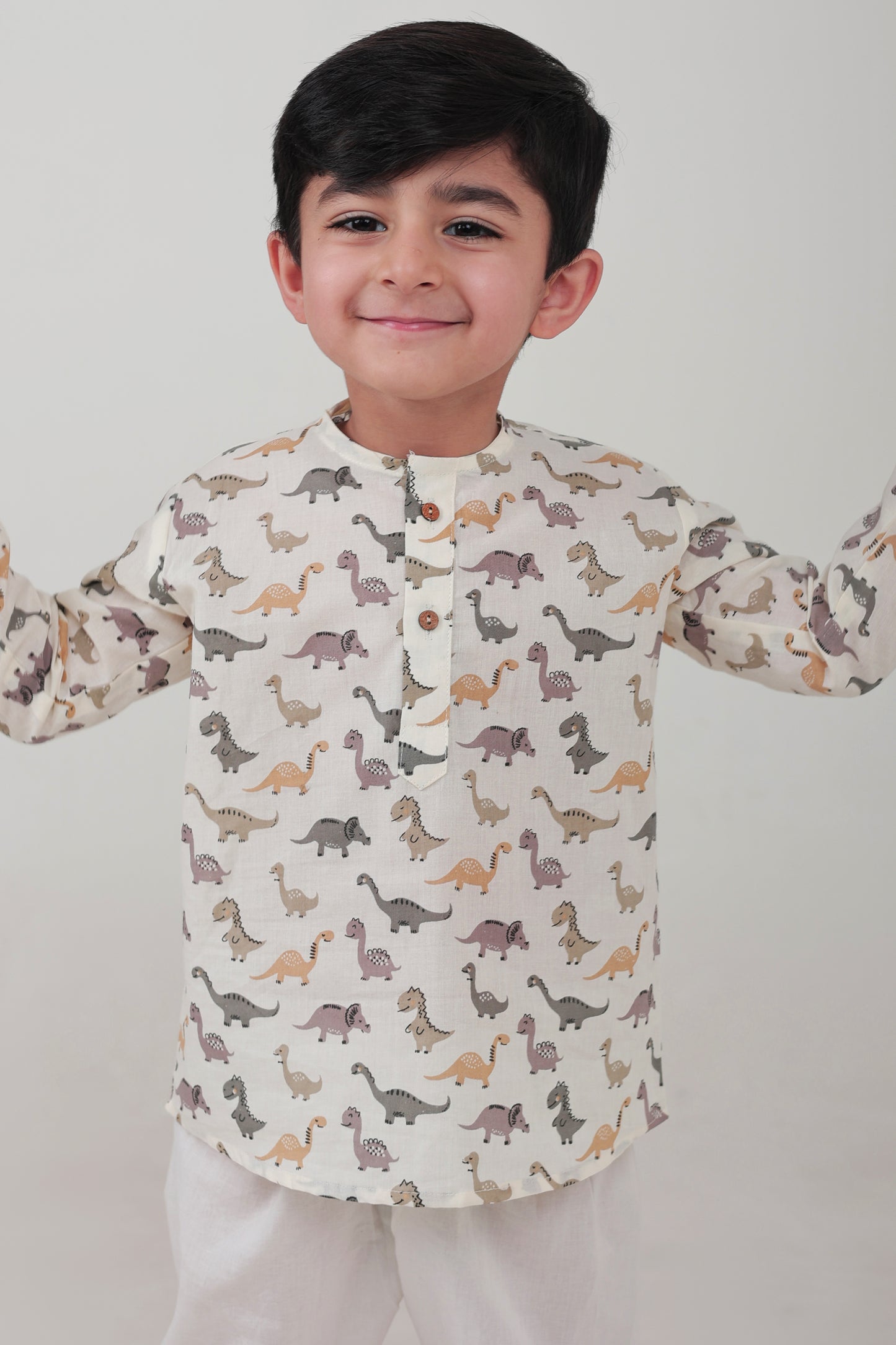 Shreeyas Cottons 100% Cotton Kids Nightwear | Dino all over