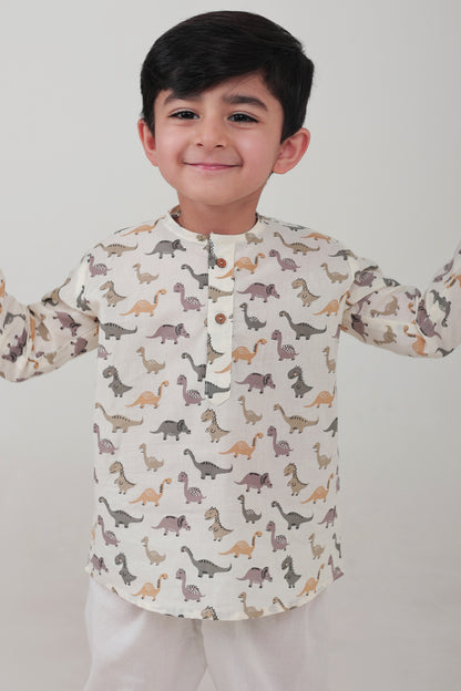 Shreeyas Cottons 100% Cotton Kids Nightwear | Dino all over