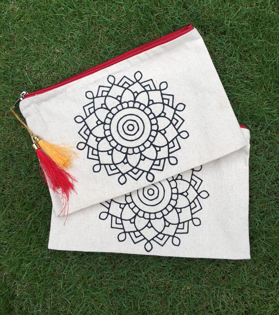 Mandala Canvas Zipper pouches - Pack of 20