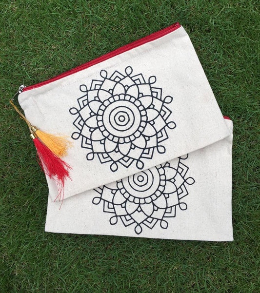Mandala Canvas Zipper pouches - Pack of 20
