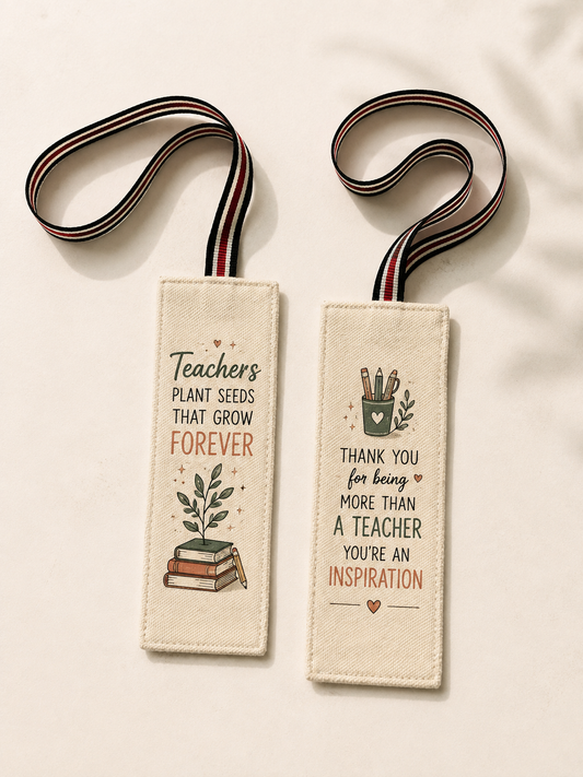 Reusable canvas bookmark for teacher and mentor gifting