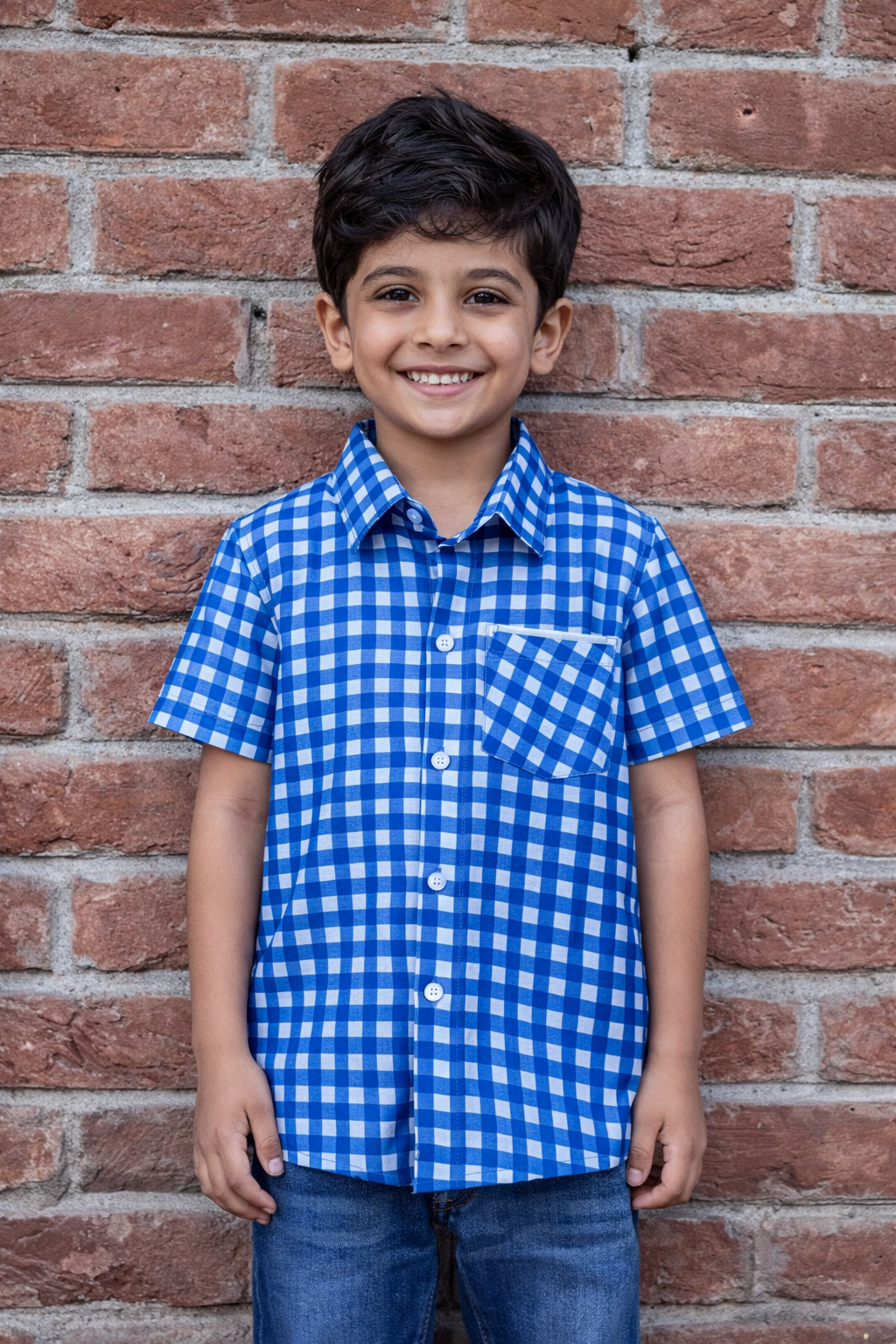 Boys Cotton Half sleeves Check Shirts  – 0 to 7 Years