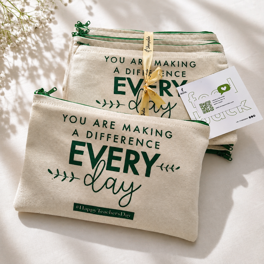 Eco-Friendly Teacher's Day Canvas Pouch - Pack of 10/30/50/100
