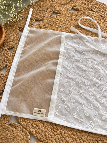 ShreeyasIndia Premium Cotton Lucknowi Saree Cover with Organza | Pack of 3 & 6