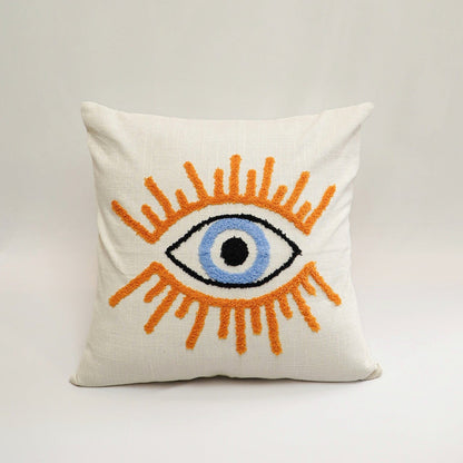 Evil Eye Embroidered Cushion Cover