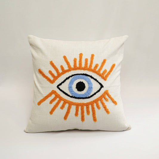 Evil Eye Embroidered Cushion Cover