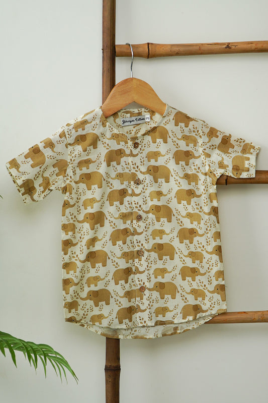 Little Trunks – Yellow Elephant Shirt for Boys