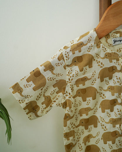 Little Trunks – Yellow Elephant Shirt for Boys