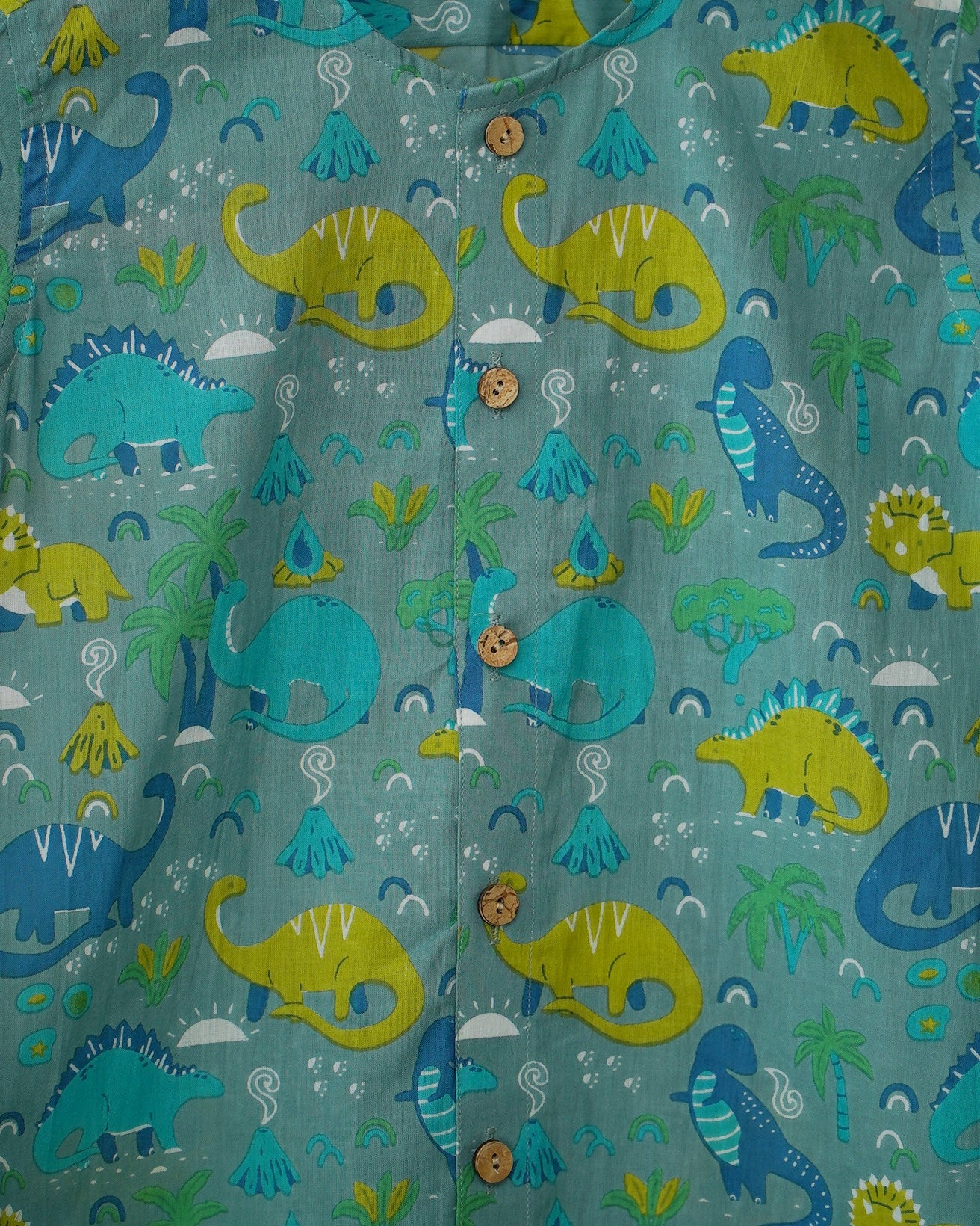 Dino Drift – Boys Aqua Shirt