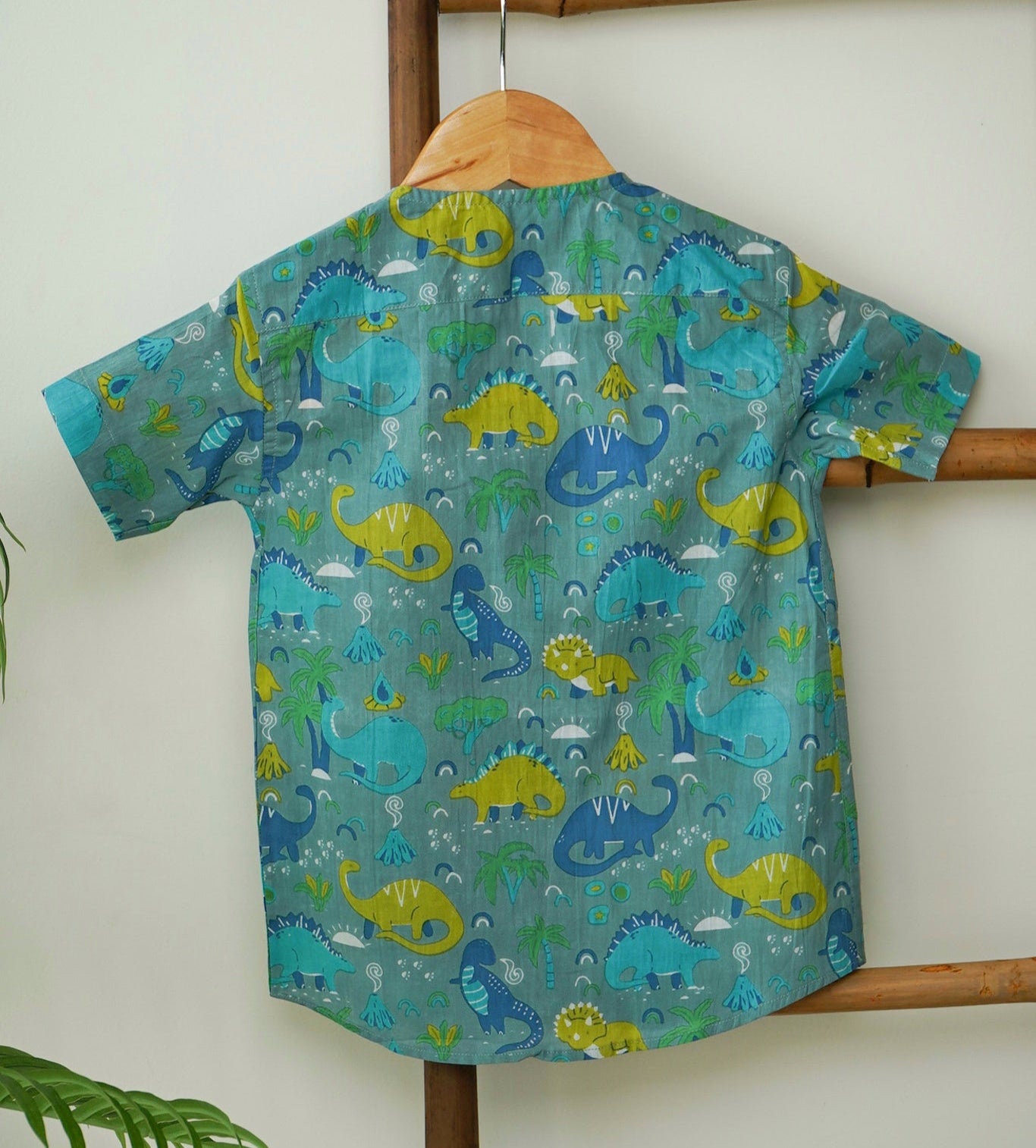 Dino Drift – Boys Aqua Shirt