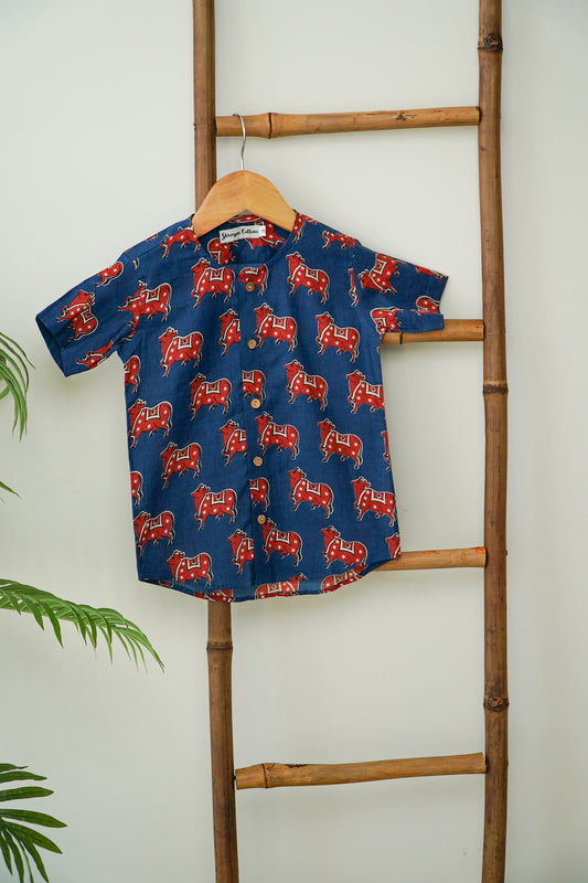 Mountain Moo – Quirky Swiss Cow Boys' Shirt