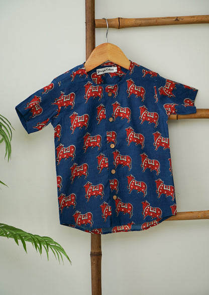 Mountain Moo – Quirky Swiss Cow Boys' Shirt