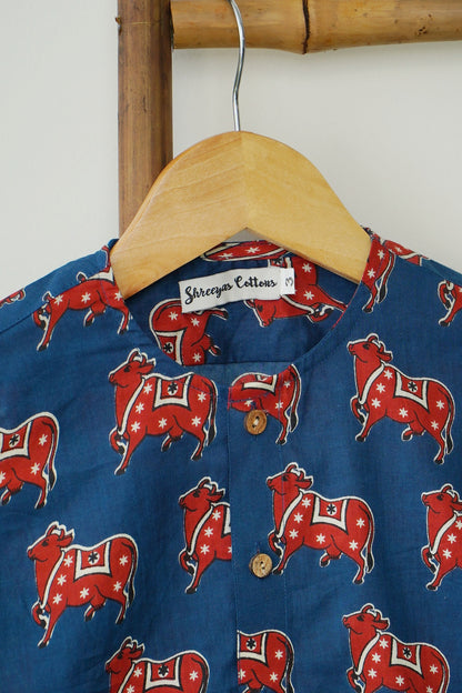 Mountain Moo – Quirky Swiss Cow Boys' Shirt
