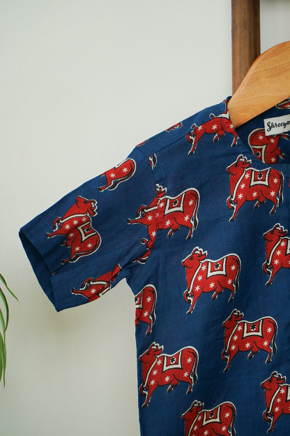 Mountain Moo – Quirky Swiss Cow Boys' Shirt