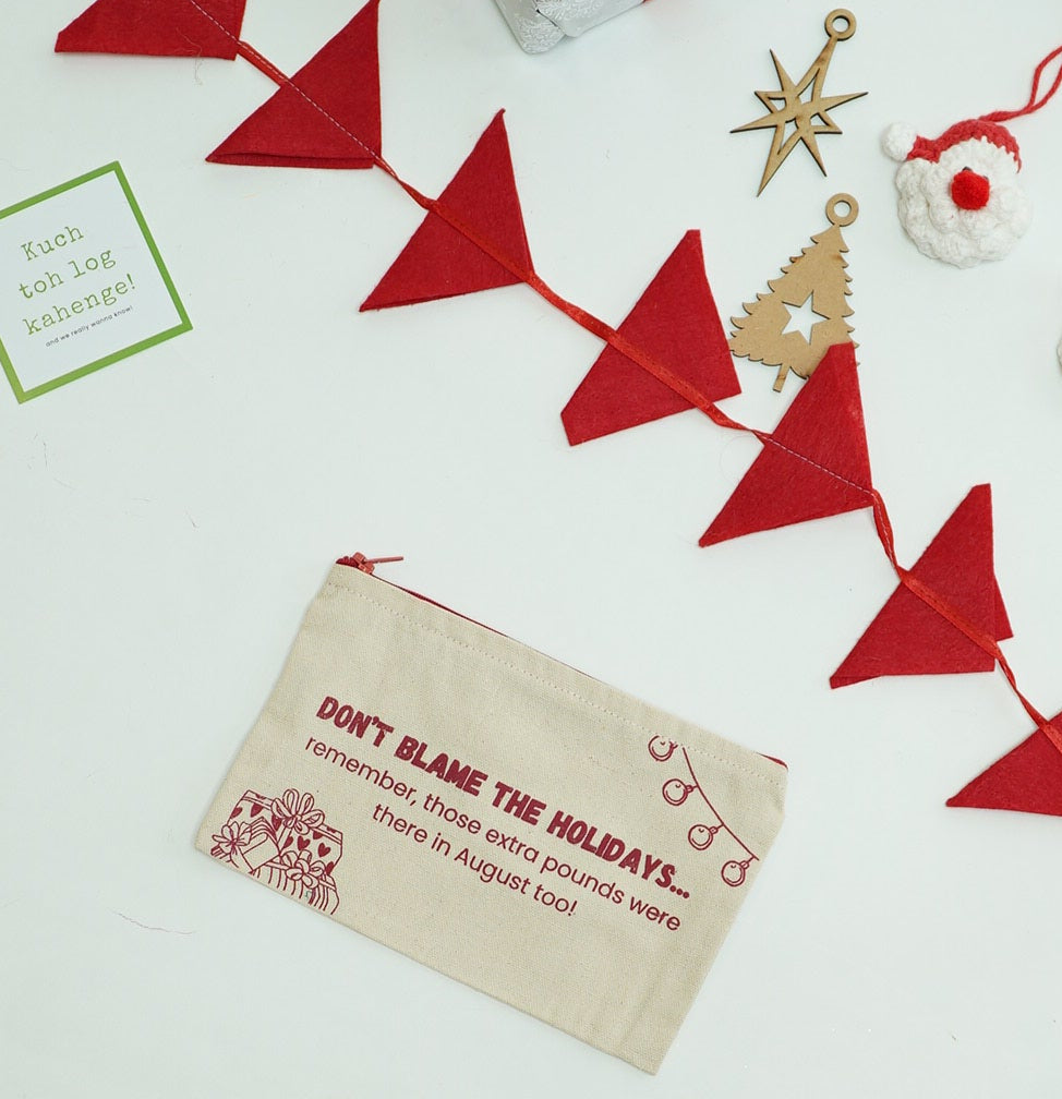 Christmas Canvas zipper pouches for everyone - Assorted Pack of 2/6/12