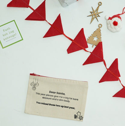 Christmas Canvas zipper pouches for everyone - Assorted Pack of 2/6/12