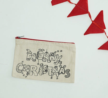 Multi-purpose Christmas Canvas Zipper pouch - Pack of 6/10/30/50