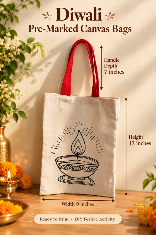 Deepawali themed Canvas goodie Bags - pack of 6/12