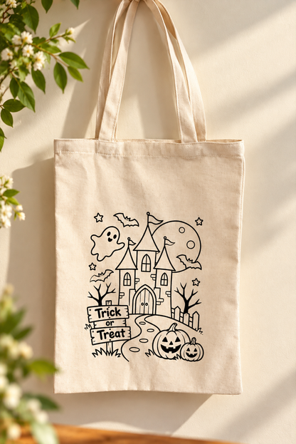 Halloween Pre-Marked Canvas Bags - Pack of 6