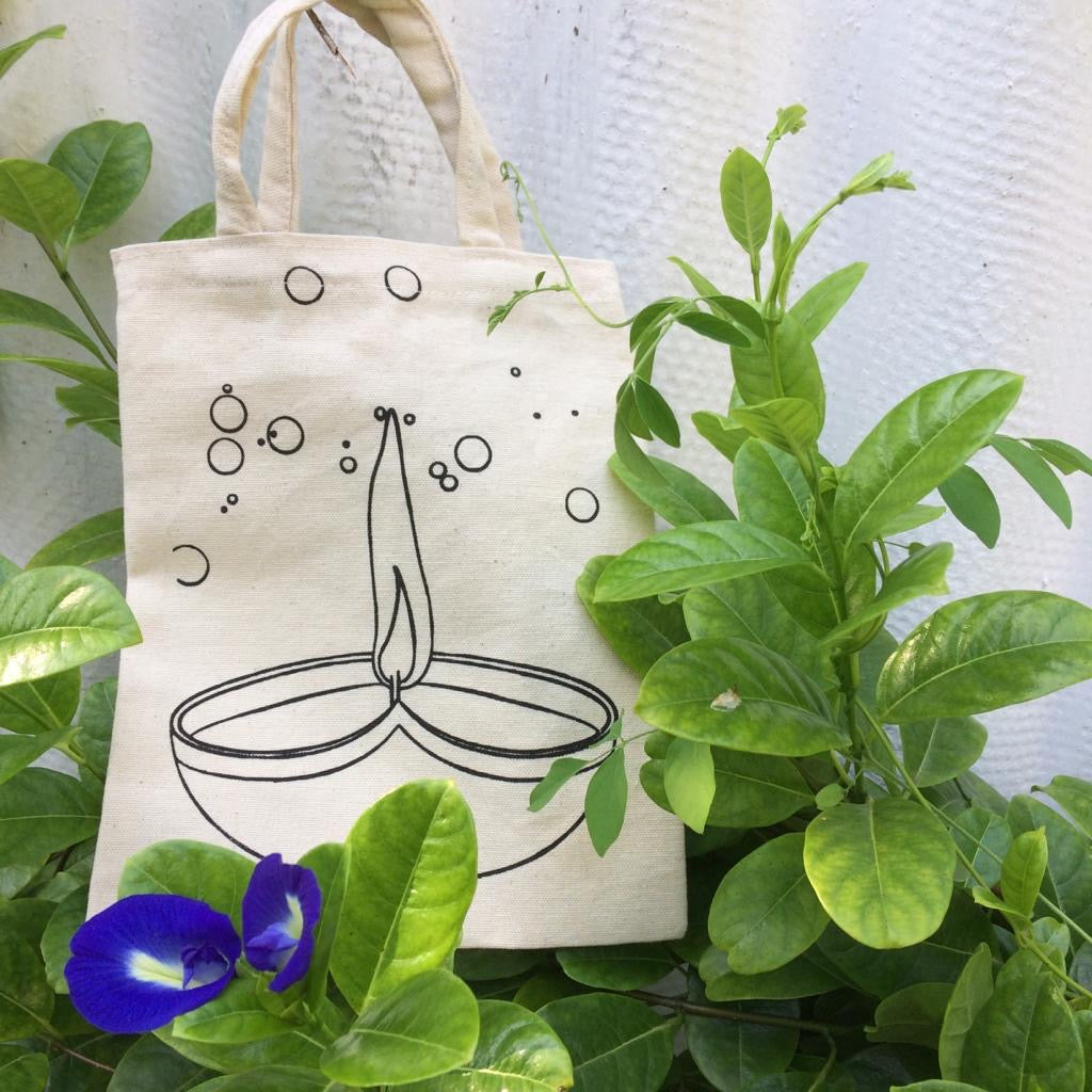 Deepawali themed Canvas goodie Bags - small size - Pack of 20